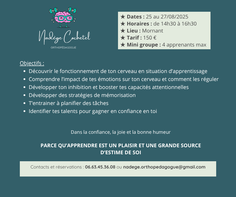 Stages Août- Apprendre à apprendre - Collégiens - P2